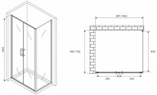 Душевой уголок ABBER Sonnenstrand 100x70см чёрный AG04100BC-S70B