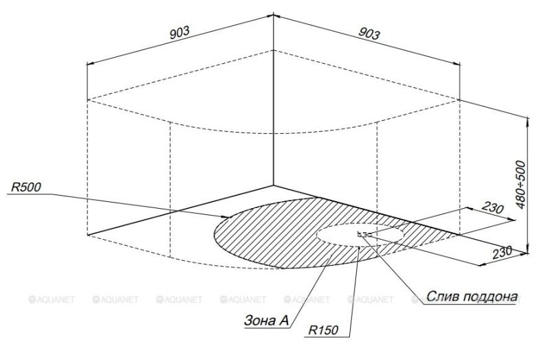 Душевой поддон Aquanet Optimal 293357 90x90 см белый