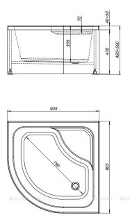 Душевой поддон Aquanet Optimal 293351 90x90 см с сиденьем белый