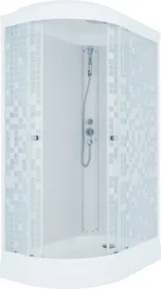 Душевая кабина Triton Коралл Щ0000043487 левая 120x80 см профиль белый стекло мозаика