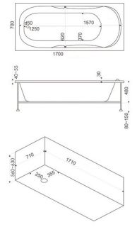 Акриловая ванна Bas Рио ЗВ00127 170x70см
