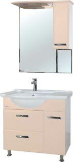 Зеркало-шкаф с подсветкой Bellezza Балтика 90см правый бежевый 00000005369