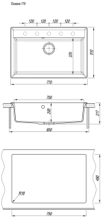 Кухонная мойка Florentina Тоскана 770 бежевый