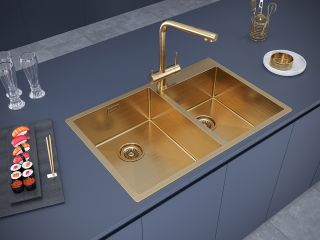 Мойка кухонная Paulmark Bernam PM517851-BG брашированное золото