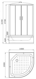 Душевая кабина Parly EB1021 100x100см белый