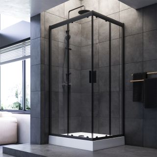 Душевой уголок Am.Pm Gem 100x80см чёрный матовый W90G-404-100280-BT