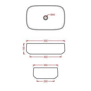 Раковина ArtCeram Cognac COL008 17 34 черная 55  см
