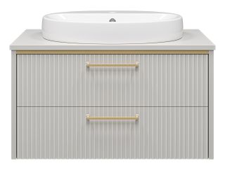 Подвесная тумба под раковину Brevita Elche ELC-01080-0502Я 80см серый кашемир/золото