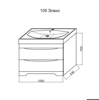 Напольная тумба под раковину Misty Элвис 105см белый
