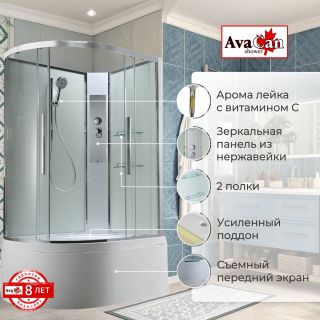 Душевая кабина EM5812RNT без крыши прозрачная