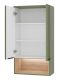 Подвесной шкаф над стиральной машиной Brevita Enfida ENF-08060-081 60см с подсветкой зелёный/дуб Сонома светлый