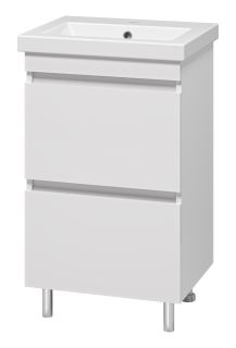Напольная тумба под раковину Misty Енисей 50см с двумя ящиками белый