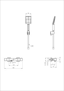 Смеситель для душа Wonzon & Woghand Twist WW-B2025-A-CR с термостатом хром