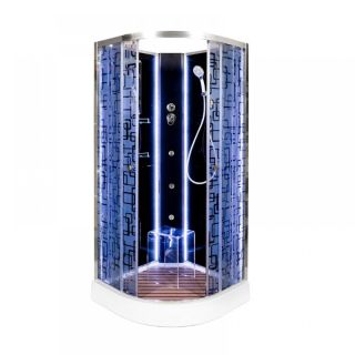 Душевая кабина Deto BМ1590 N LED с гм. BLACK 90х90х208см