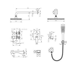 Душевой комплект Lemark URSUS LM7222BL