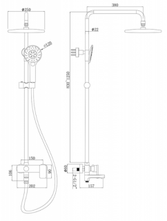 Душевая система Bravat Riffle F6336370CP-A-RUS