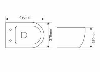 Подвесной унитаз Melana MLN-310303MDG безободковый тёмно-серый матовый