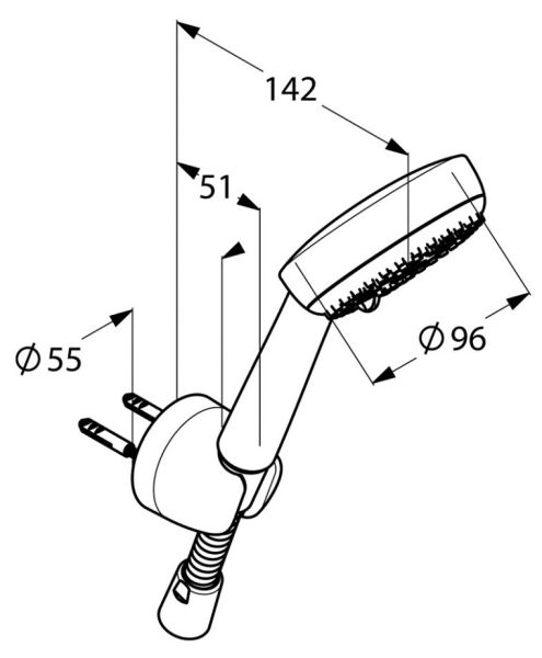 Душевая лейка Kludi Logo с держателем хром 6803005-00