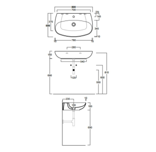 Раковина SIMAS Vignoni VI11bi*1 белая 80 см