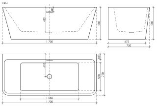 Акриловая ванна Sancos Square FB14 170x75см белый