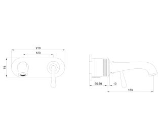 Встраиваемый смеситель для раковины Wonzon & Woghand Steam WW-88869008-CR хром