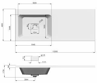 Раковина над стиральной машиной Madera Kamilla ФЦ-00001871 левая чаша 120см белый