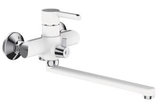 Смеситель для ванны Shevanik S6022F белый/хром