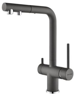 Смеситель для кухни Paulmark Serpentine Se213222-GRM серый металлик