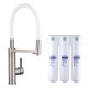 Смеситель для кухни Swedbe Selene Plus 8641K в комплекте с фильтром Аквафор Кристалл нержавеющая сталь/белый