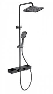Душевая стойка Wonzon & Woghand Shelf WW-B3552-BGG с термостатом тёмный графит