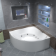 Акриловая ванна Bas Ривьера 161 см с каркасом, пристенная, четверть круга