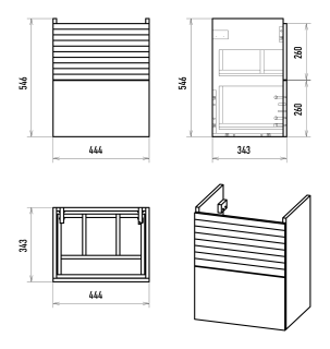 Подвесная тумба под раковину Misty Форест 50см дуб Вотан/антрацит