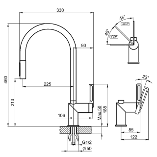 Смеситель для кухни Granula 8172, ЧЕРНЫЙ черный