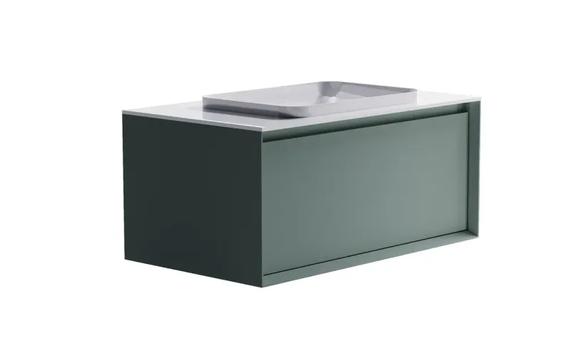 Тумба с раковиной Astra-Form Фрейм 4631177713866 90 см зелёный матовый