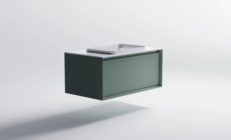 Тумба с раковиной Astra-Form Фрейм 4631177713866 90 см зелёный матовый