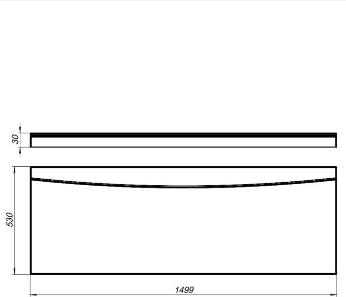 Фронтальная панель для ванны Aquanet 243512 L150 H53 K 150 см