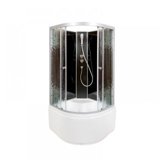 Душевая кабина Deto L 810 N без крыши BLACK 100х100х200 см
