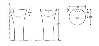 Раковина Ceruttispa Adelina CT7274 455x455x870 напольная