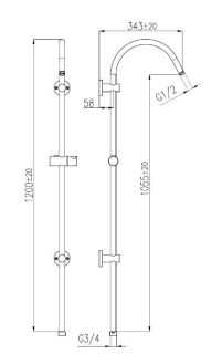 Душевая штанга Rav Slezak MD0554L хром