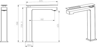 Смеситель для раковины Boheme Q 142-GB.2 золото/чёрный