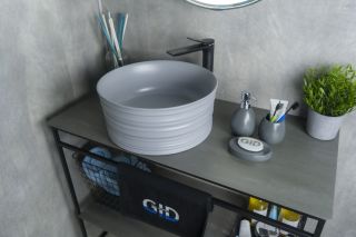 Раковина Gid Gm969 53335 накладная серая матовая 41x41x18