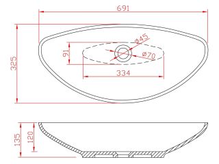Раковина Montebianco Gondola 13042 70см белый