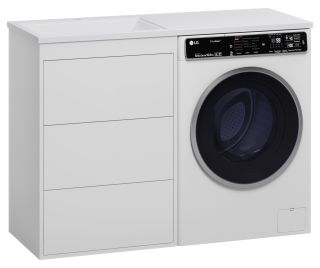 Напольная тумба под раковину Brevita Grafit GRA-01060-023Я под стиральную машину 60см белый