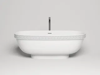 Ванна из искусственного камня Salini Greca Meander S-Stone 103021M 180x80см белый матовый