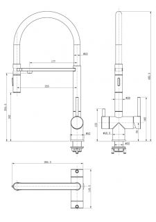 Смеситель для кухни под фильтр на магните GROCENBERG GB4096BL (Kerox Венгрия) Черный матовый