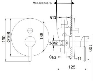 Душевая система скрытого монтажа Grocenberg GB5099MG-1 Матовое золото