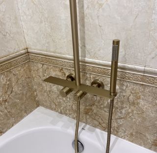 Душевая система с термостатом Grocenberg GB7038MG Матовое золото