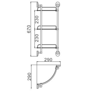 Стеклянная полка для ванной Frap F1607-3 хром