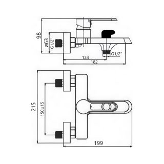 Смеситель для ванны Maretti Foro FR22RF328, хром