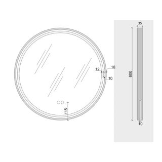 Зеркало Maretti Elena EA1460R03EL 60x60 см